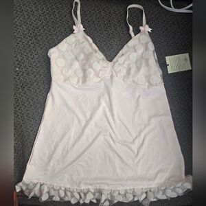 Valerie Bertinelli Pink Chemise with Ruffle Details